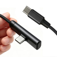 Nouveau câble de jeu USB-C vers USB-C, chargeur 60W, câble plat tressé en nylon à 90 degrés, charge rapide PD, synchronisation des données, 1M 2M 3M