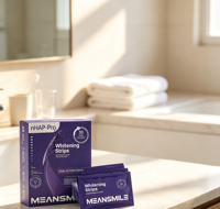 Bandes blanchissantes pour les dents à double action NHAP, goût menthe, respectueuses de l'émail, emballage personnalisé, commande en gros, fournitures de soins dentaires à domicile