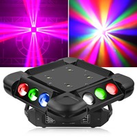 Projecteurs laser LED à 12 faisceaux, rotatifs et colorés, à commande vocale, pour bars, pistes de danse, mariages, spectacles et KTV