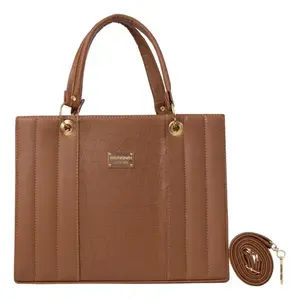 Bolso Tote Casual para Mujer Fana Mabel, Material de Ratán, Gran Capacidad, Parte Superior Abierta, Placa con Logotipo, Uso Diario - Product Image 3