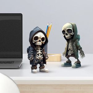 Mát Skeleton figurine đồ trang trí cho Halloween Hợp thời trang đường phố SỌ thiết kế hoodie Home Garden trang trí - Product Image 3