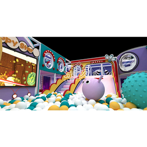 Aire de jeux intérieure personnalisée pour enfants, sur le thème bleu, de 1200 m², hauteur 3,2 m, pour parc d'attractions commercial - Product Image 3