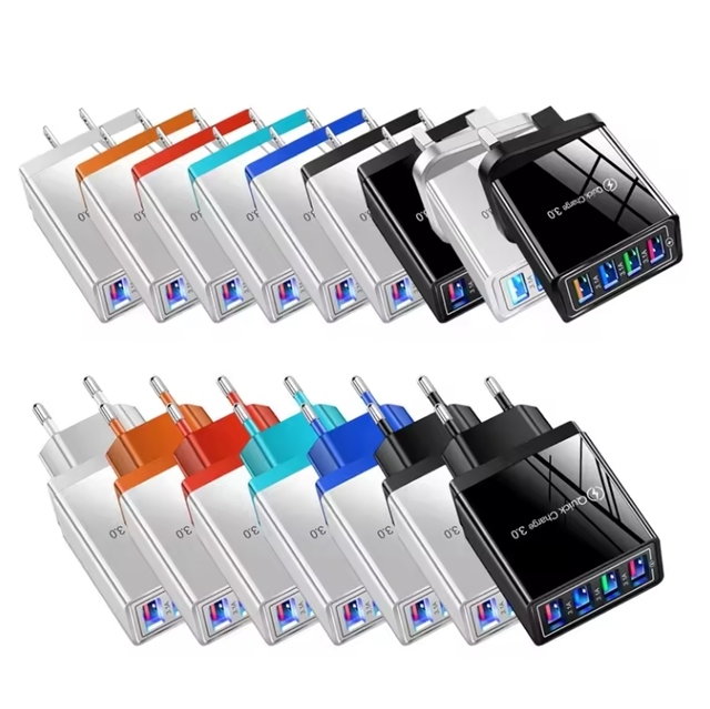 Hot Selling Cheap Price 5V 3.1A Universal Travel Adapter Power Adapter Usb Wall Charger UK EU US 4USB Port Mobile Phone Charger