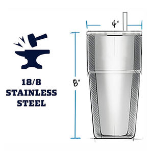 Vaso Terno aislado de 24oz, vaso de acero inoxidable 18/8 con tapa, Apto para lavavajillas, taza de viaje sin BPA para café helado - Product Image 5