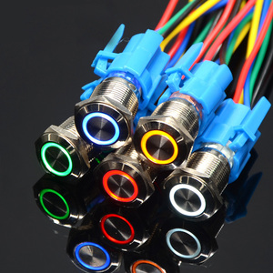 สวิทช์กดล็อคเรืองแสง16มม. 2NO2NC ปุ่มกดชั่วขณะฮอร์นสวิตช์ - Product Image 1