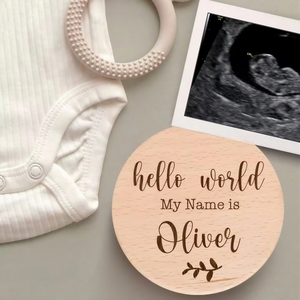 Panneau d'annonce de naissance personnalisé gravé au laser, en bois, pour nouveau-né, accessoire photo, durable, prix usine - Product Image 2