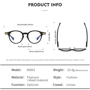 80853 Nouveautés Lunettes 2023 Nouveau Design Monture de Lunettes Rétro en Acétate Tortue Montures Optiques en Acétate <span class=keywords><strong>Blanc</strong></span> - Product Image 5