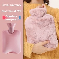 Bouteille d'eau chaude en peluche lapin grande capacité, chauffe-mains en PVC longue durée, pour bébé et adulte