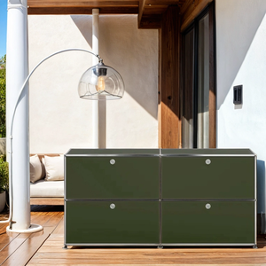 Aparador modular de acero de 4 puertas, aparadores blancos de alto brillo, aparador de cocina, armario lateral de <span class=keywords><strong>metal</strong></span> - Product Image 2