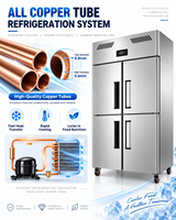 Congélateur vertical commercial à refroidissement par air de 1000 L avec porte en acier inoxydable et double température, congélation rapide