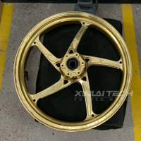 Nouvelles roues de moto en alliage d'aluminium forgé à 5 branches, anodisées or, personnalisées XINLAI pour Aprilia RSV4 Sportbikes