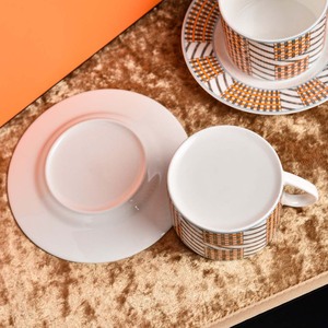 Luxury Striped Geometric Ceramic Coffee <b>Cup</b> <b>Set</b> With Saucer Premium Porcelain Tea <b>Cup</b> Saucer <b>Set</b> For Home Dining Table Decor - Product Image 5