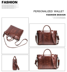 Túi xách laptop nam da thật chống nước cổ điển, đựng được iPad 14 inch, có dây đeo vai và đệm - Product Image 3