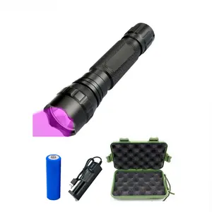 QXMOVING Waterproof 365nm BlackLight 5W Torch Ultraviolet LED 18650 Battery Rechargeable UV LED Flashlight 395nm