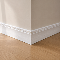 Plinthe décorative de luxe Banruo en PS, motif grain de bois blanc, pour chambre, salon, hôtel, intérieur, légère