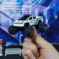Modèle de voiture de police électrique en métal moulé sous pression 1:64, mini véhicule de patrouille pour enfants, collection de présentation de bureau, cadeau, vente en gros