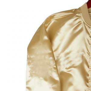 High Quality Double Sided Satin Varsity Jacket Custom Brand Logo Embroidery Men's Baseball Streetwear Winter <b>Stand</b> Collar - Product Image 2