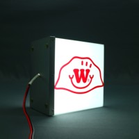 Boîte à lumière carrée à led, panneau en tissu acrylique rond lumineux pour l'extérieur, boîte à lumière publicitaire