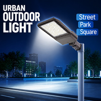 Lampadaire LED 2-en-1 haute luminosité 100W-400W IP65 avec bras à cellule photoélectrique et fixation rapide pour parkings, garages, granges et routes