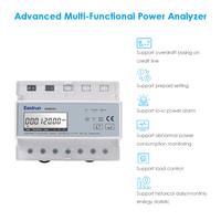 Eastron SDM530Y Medidor de Energía Bidireccional de Alta Precisión, Alarma de Energía Lo-Lo, Clase 0, con Software EEM, 2, 2, 1, 2
