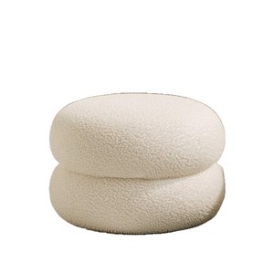 Terciopelo de cordero 30 alto otomano cómodo hogar y <span class=keywords><strong>cocina</strong></span> taburete de almacenamiento crema vestidor sedentario sala de estar sofá taburete - Product Image 6
