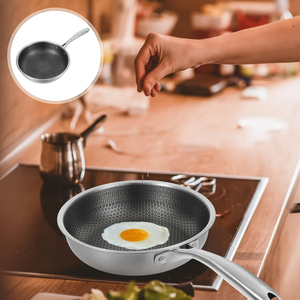 Sartén <span class=keywords><strong>de</strong></span> Acero Inoxidable <span class=keywords><strong>de</strong></span> Alta Calidad con Superficie Antiadherente <span class=keywords><strong>de</strong></span> Panal - Utensilio <span class=keywords><strong>de</strong></span> Cocina Plano <span class=keywords><strong>para</strong></span> Todas las Estufas: Gas, Inducción, Eléctrica - Product Image 5