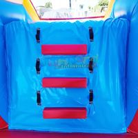 Structure gonflable commerciale Fiesta avec toboggan et château sauteur, capacité 500 kg, portable pour fêtes d'enfants en extérieur, garantie 3 ans