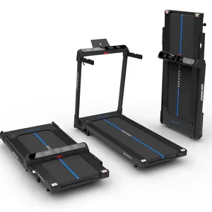 Treadmill lipat 2.25HP, Treadmill kecil dengan 12 HIIT mode kompak Mini untuk rumah kantor menghemat ruang