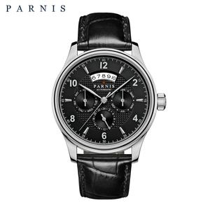 Reloj de Hombre Automático Mecánico Fashion <span class=keywords><strong>Parnis</strong></span> de 43 mm con Caja de Acero Inoxidable, Correa de Cuero, Cristal de Zafiro, Calendario y Movimiento Miyota - Product Image 6