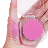 Vegan Single Color Makeup Blush Palette Visage Contour Pigment Orange Pêche Rose Longue Durée Joue Teinte Blush Poudre Cosmétique