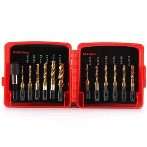 13-piece Set of Metric and Imperial American Hexagonal Shank Tap And Drill Set