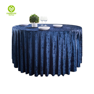 Wholesale Luxury Rectangular and <b>Round</b> Velvet <b>Tablecloths</b> Thicken Blue Solid Color Custom Cover for Parties - Product Image 2