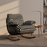 Fauteuil à bascule italien individuel pour salon et balcon, chaise longue de relaxation légère et luxueuse, canapé paresseux en bois massif