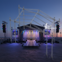 Estructura de iluminación para escenario tipo Spigot de 16*8*10m, plegable, negra, de metal y aluminio, para altavoces Line Array, iluminación DJ y eventos.