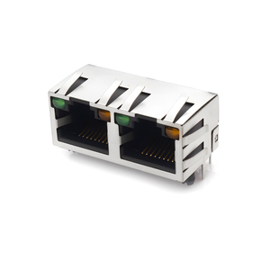 Hax יציב ביצועים 9802 8p8c 1*2 מגן w/emi tab w/led pin rj45 מחבר