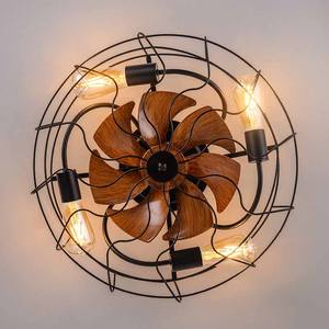 産業用ヴィンテージファンシャンデリアアメリカンクリエイティビティシーリングファン、リビングルームの寝室用ライト付き - Product Image 1