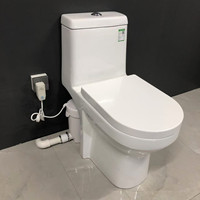 WC monobloc moderne à poser au sol, sans limite de pression d'eau, avec cuvette allongée et pompe de relevage des eaux usées