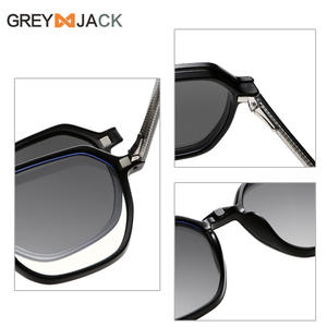 Gafas de sol con clip magnético Greyjack para mujer, montura Tr90, protección UV400, cubierta de lente polarizada con montura negra - Product Image 4