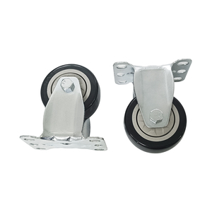Industrielle mittelgroße <span class=keywords><strong>4</strong></span>-Zoll-Möbel Verwenden Sie drehbare Lenk rollen PVC-Kunststoff-Universal räder Verzinkte Platten rotations rollen - Product Image 6