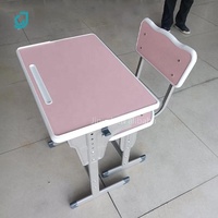 Bureau et chaise d'étudiant réglables en hauteur, en acier durable et moderne, pour salle de classe scolaire