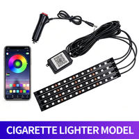Lumière ambiante intérieure de voiture 12V, allume-cigare, bande décorative pour l'espace des pieds, lampe d'ambiance, éclairage LED