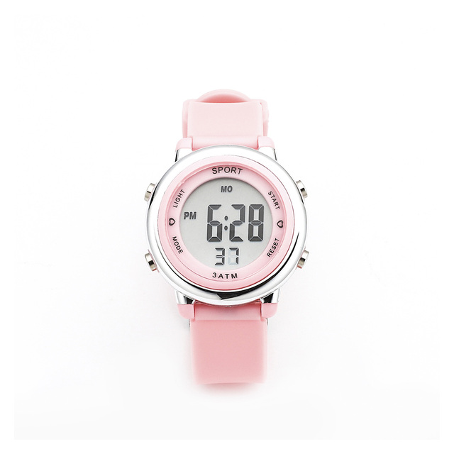 Trendy Colorful Kids Digital Watch with Alarm Silicone Band Waterproof (3BAR) LED Lights Boys Girls & Students