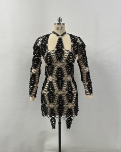 A9319 abiti <span class=keywords><strong>da</strong></span> donna personalizzati fatti a mano <span class=keywords><strong>Sexy</strong></span> e <span class=keywords><strong>Sexy</strong></span> con cravatta all'uncinetto Mini abiti <span class=keywords><strong>da</strong></span> <span class=keywords><strong>sera</strong></span> <span class=keywords><strong>da</strong></span> Club <span class=keywords><strong>da</strong></span> donna - Product Image 4