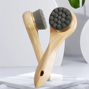 Cepillo de Limpieza Facial con Mango Largo de Madera, Cerdas Suaves, Eliminador de Puntos Negros y Maquillaje, Diseño Portátil, Modelo BB01, Paquete Individual - Product Image 3