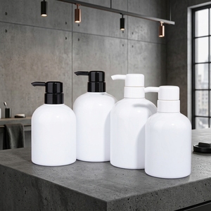 Flacon de lotion en PET blanc avec pompe noire/blanche, conteneur anti-UV pour shampoing et désinfectant pour les mains, emballage écologique 300ml500ml - Product Image 2