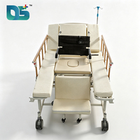 Cama de Hospital Manual Ajustable con Cinco Funciones, Estructura ABS, Barandillas Plegables, Ruedas Silenciosas y Cuña para Pacientes