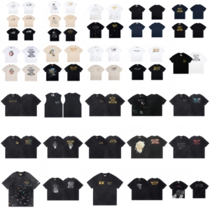 เสื้อยืดแขนสั้นลายสาดหมึกสไตล์วินเทจจาก Galleries <span class=keywords><strong>Dept</strong></span> สำหรับผู้ชาย สตรีทแวร์ ทรงหลวม ผ้าฝ้าย เสื้อลำลอง - Product Image 1