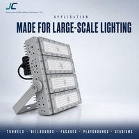Lumière de tunnel LED modulaire Starlight Series 200W, en aluminium moulé sous pression, 4 unités LED modulaires, support en U réglable