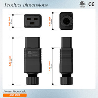 Conector de Cable de Repuesto para UPS/PDU de Uso Industrial, Verificado por ETL, Enchufe IEC 320 C19, 20A/125V, 16A/250V, 20A 16A, Negro