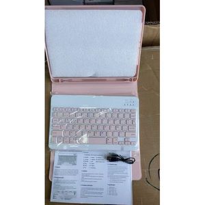 Teclado portátil con funda protectora, inalámbrico, Bluetooth, color rosa, para uso con portátiles y tabletas - Product Image 1